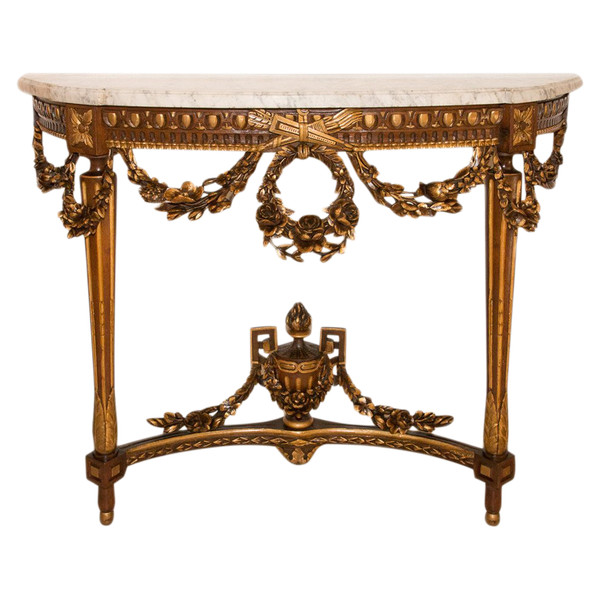 Console Demi Lune Style Louis XVI Fin 19ème Siècle