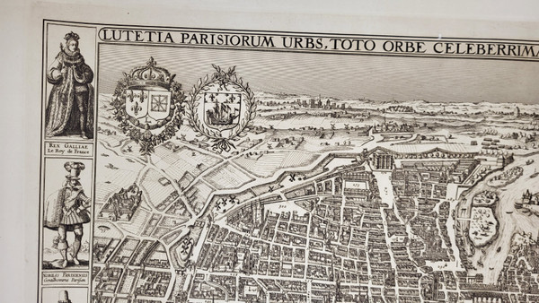 Plan de Visscher engraving Paris 1618