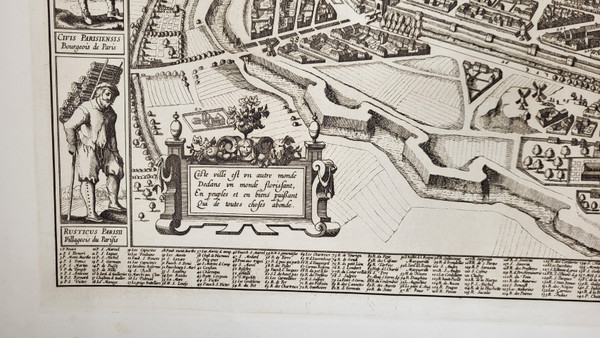 Plan de Visscher engraving Paris 1618