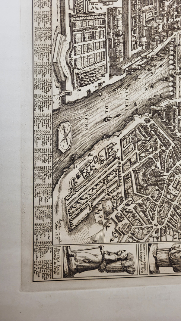 Plan de Visscher engraving Paris 1618