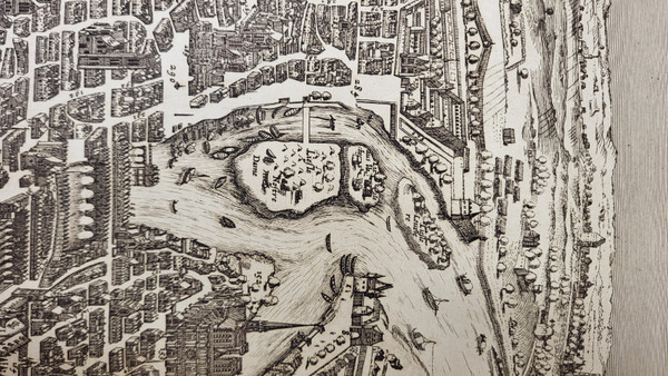 Plan de Visscher engraving Paris 1618