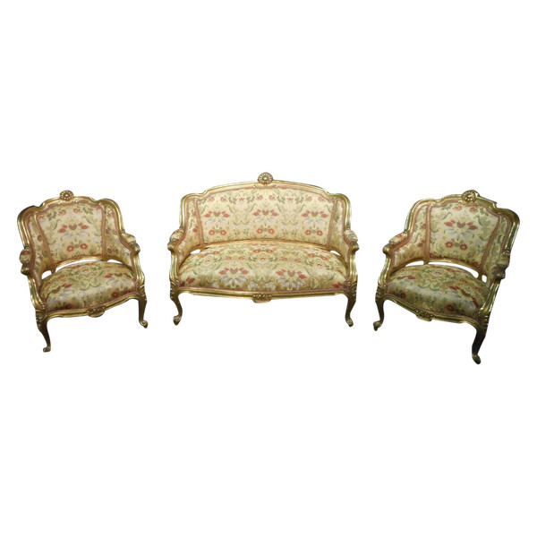Ensemble De Salon En Bois Doré époque Début XIXe