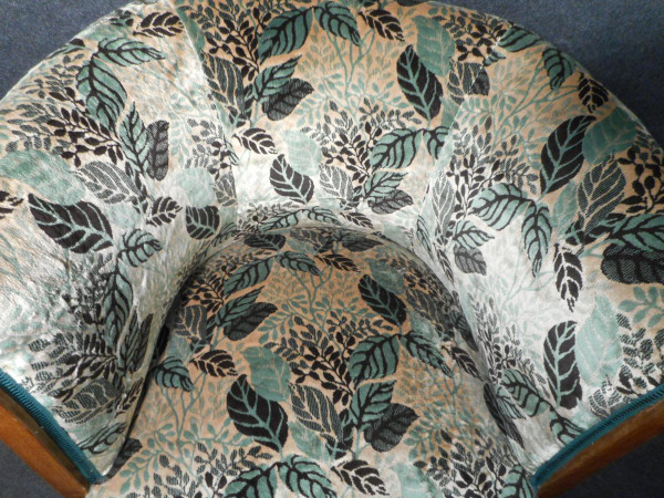 Pair De Fauteuil Tonneau En Marqueterie époque Art Deco