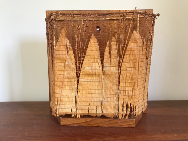 Pair of plant leaf sconces.