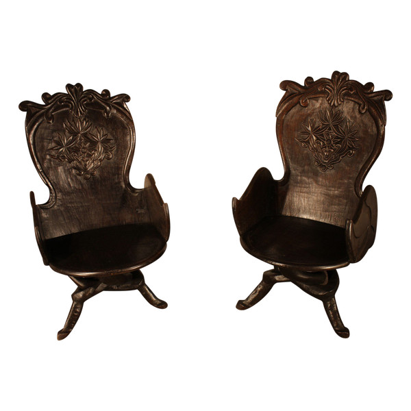  Pair of African armchairs