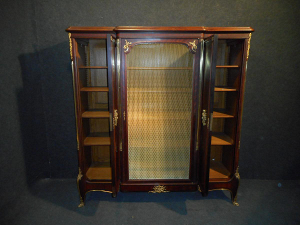 Bibliothèque En Marqueterie Et Bronze Doré Estampillé Francois Linke