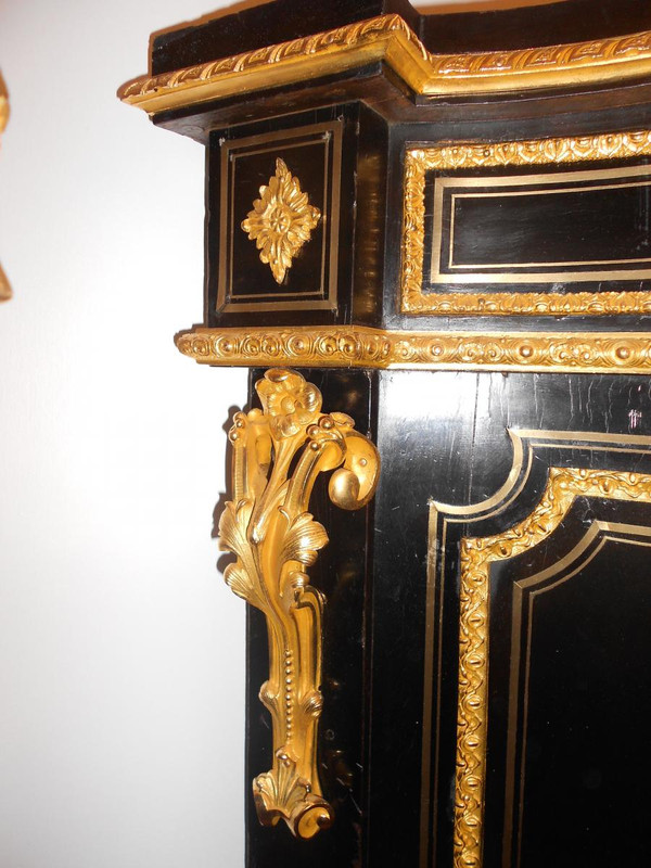Buffet Galbé époque XIX Bronze Doré Et Poirier Noircit