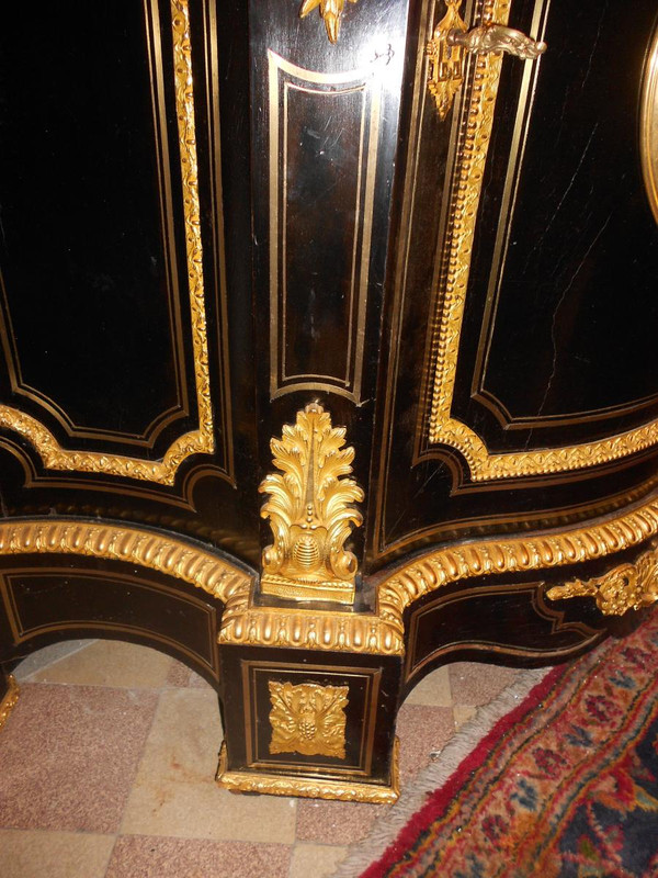 Buffet Galbé époque XIX Bronze Doré Et Poirier Noircit