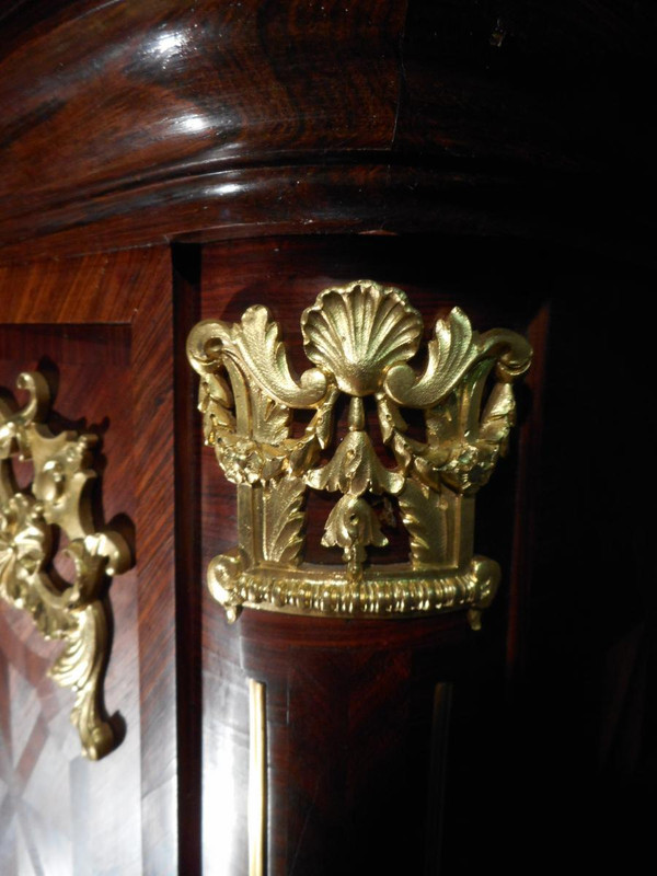 Small 19th Century Wardrobe Stamped Paul Sormani In Marquetry And Gilt Bronze