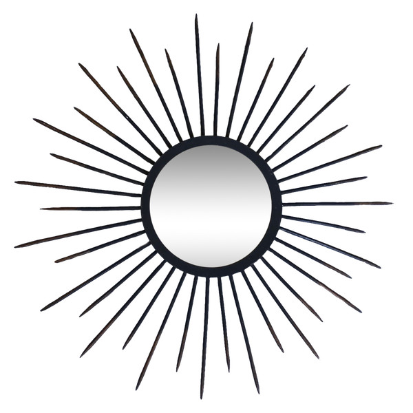 Miroir soleil en métal, vers 1950.