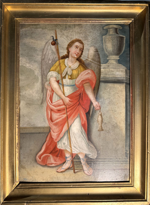 Öl Auf Kupfer - Der Erzengel Und Der Fisch - Circa 1730