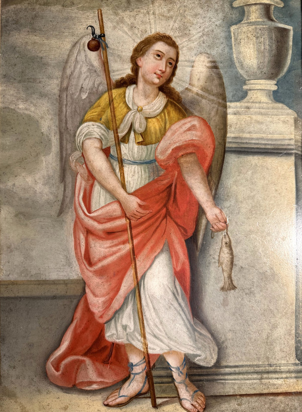 Öl Auf Kupfer - Der Erzengel Und Der Fisch - Circa 1730