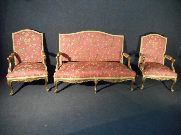 Ensemble De Salon En Bois Doré époque XIX De Style Régence