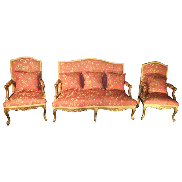 Ensemble De Salon En Bois Doré époque XIX De Style Régence