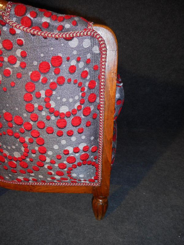 Coppia di poltrone d'epoca Art Déco in faggio completamente rivestito