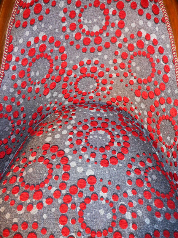 Coppia di poltrone d'epoca Art Déco in faggio completamente rivestito