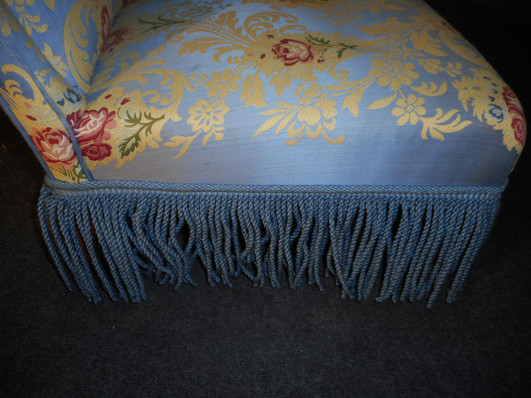 Pair Of Napoleon III Period Low Chairs Reupholstered In The Old Style