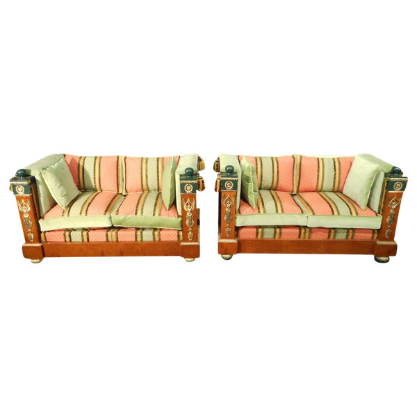 Pair Of Empire Style Sofas Late 19th Century High Quality