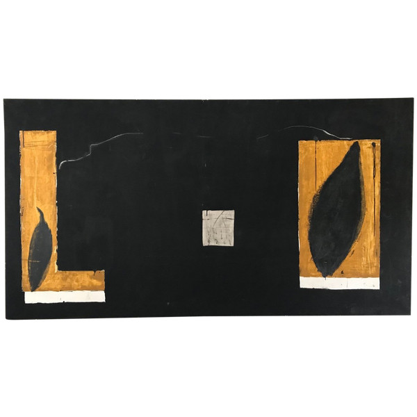 Composition Abstraite, Huile Sur Toile, circa 1990.