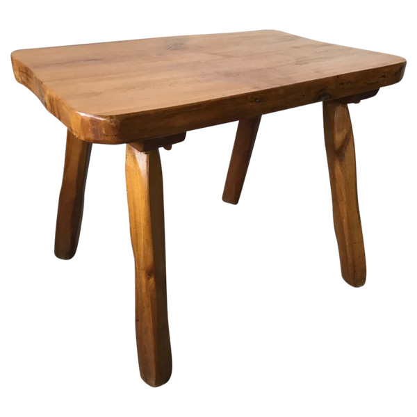 Brutalist solid wood coffee table.