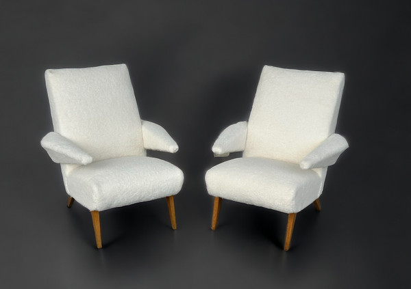 Pair Of Refurbished Vintage Armchairs From The 1950s-60s