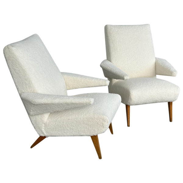 Pair Of Refurbished Vintage Armchairs From The 1950s-60s