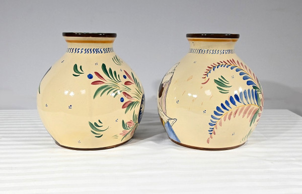 Pair of Henriot Quimper Vases – Mid 20th Century