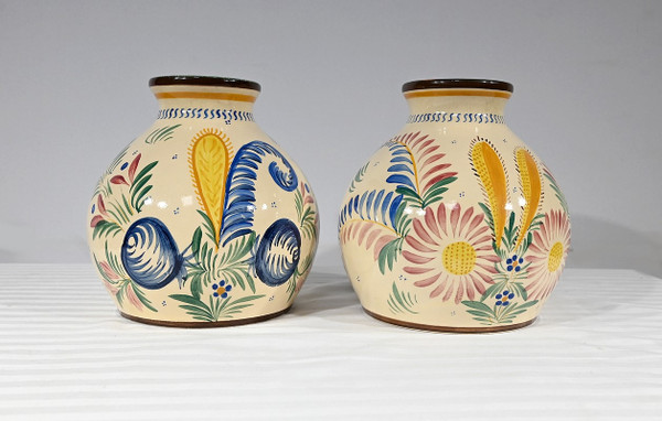 Pair of Henriot Quimper Vases – Mid 20th Century