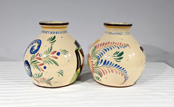 Pair of Henriot Quimper Vases – Mid 20th Century