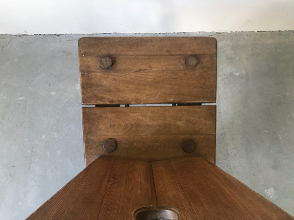 Set of 6 Savoyard chairs in solid wood, Circa 1950.