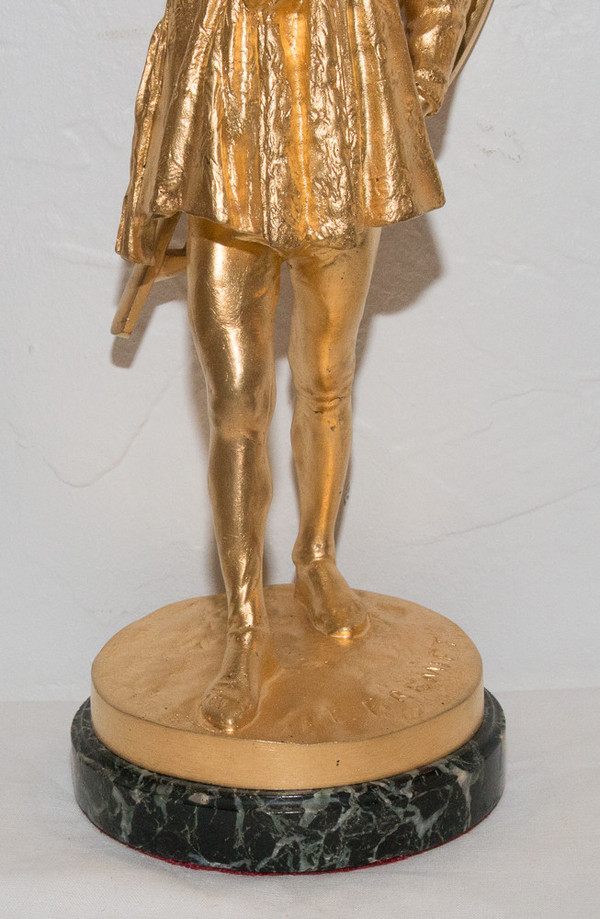 Menestrello in bronzo dorato E Frémiet 1824-1910
