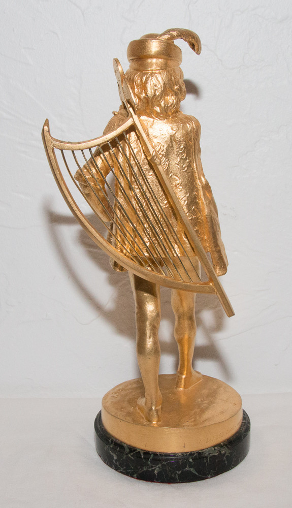 Menestrello in bronzo dorato E Frémiet 1824-1910