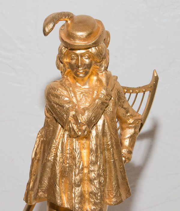Menestrello in bronzo dorato E Frémiet 1824-1910