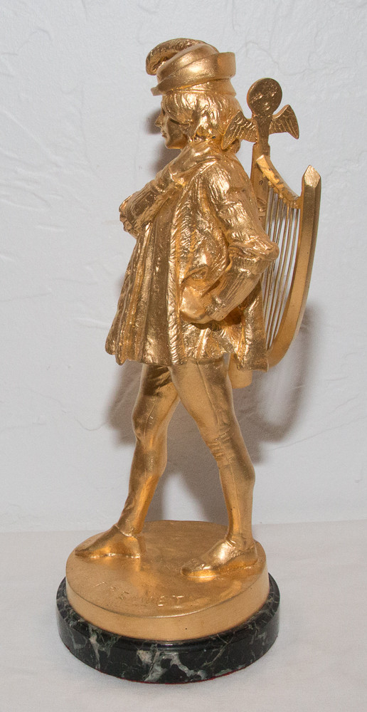 Menestrello in bronzo dorato E Frémiet 1824-1910