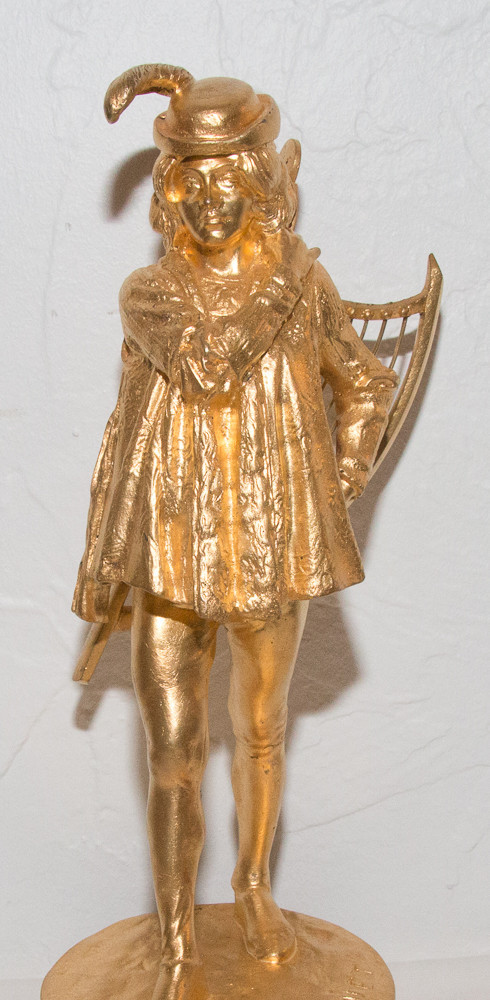 Menestrello in bronzo dorato E Frémiet 1824-1910