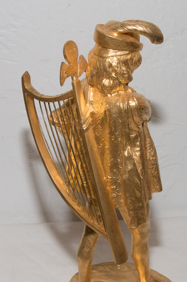 Menestrello in bronzo dorato E Frémiet 1824-1910