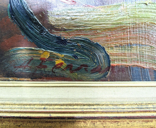"oil On Isorelle Signed Antoine Ferrari.