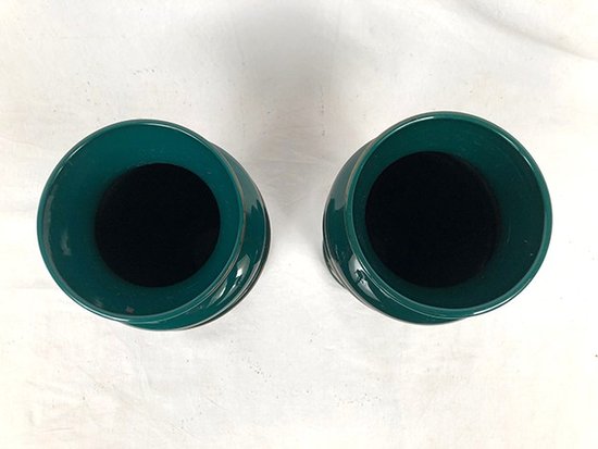 Paire de grands vases en verre opalin, XIXe