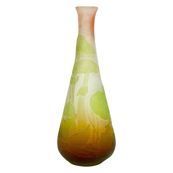 Emile Gallé Art Nouveau Vase "Mushroom Decor"