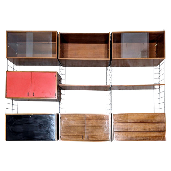 Modular String Bookcase Made up of 9 elements