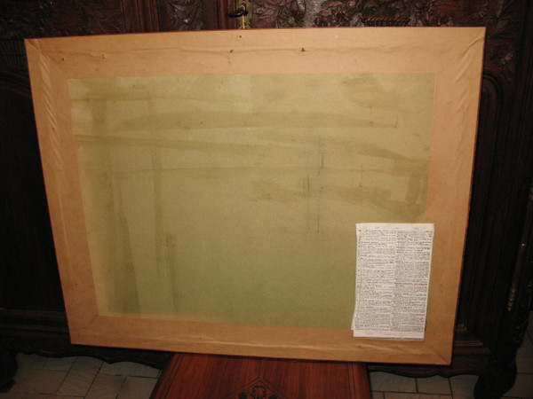 Naval battle large English engraving by John Keyse Sherwin 18th century framed