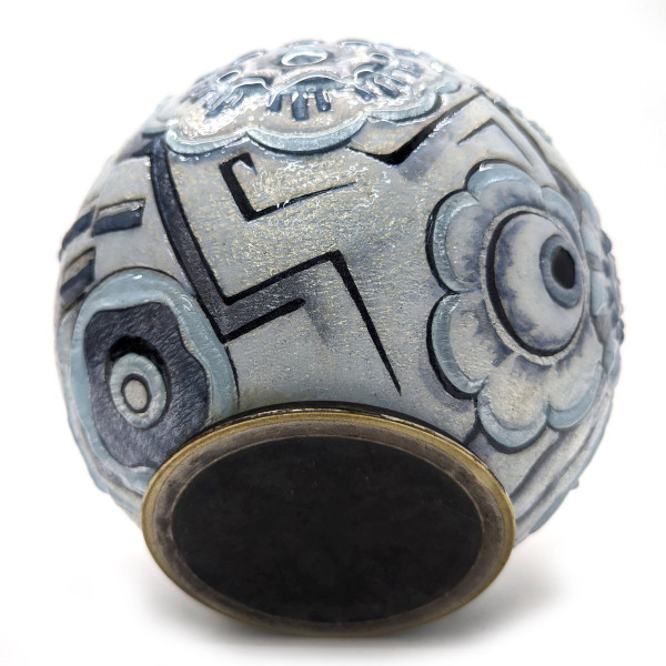 Rare Ball Vase By Camille Faure Model Mogador 1926 By enameler Paul Vouzelaud