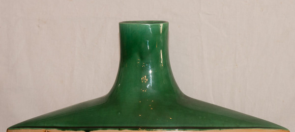 Vallauris Flat Ceramic Vase Signed Portanier Circa 1960