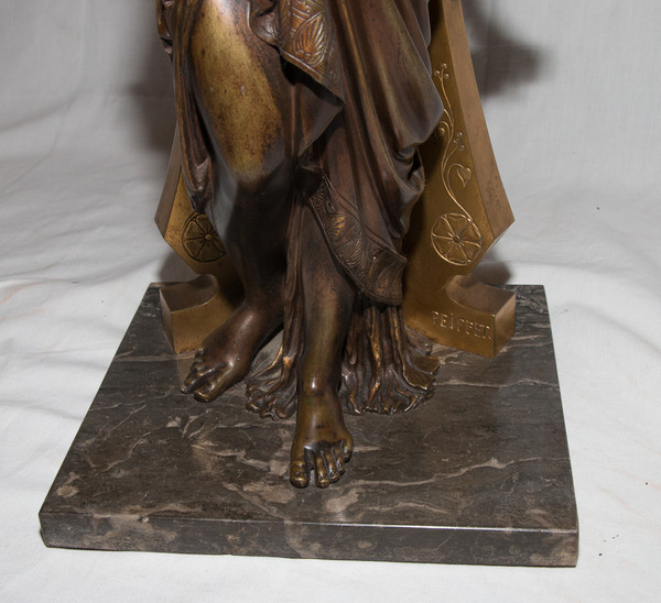 Bronze "woman in Antique" Signed Peiffer 1832-1886