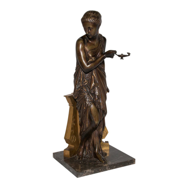 Bronze „Frau in Antik“, signiert Peiffer 1832-1886