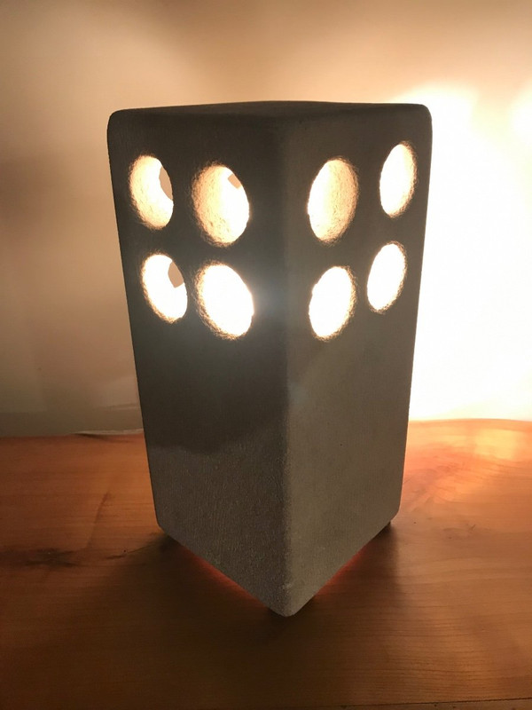 Stone sculpture lamp by Albert Tormos, circa 1970.