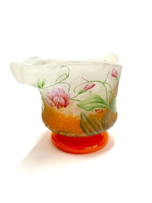 Brocca smaltata Daum Nancy Art Nouveau “Scent Pea”
