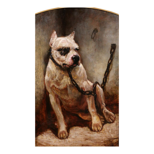 Louis Godefroy JADIN 1805-1882 Chien, tableau, 1861