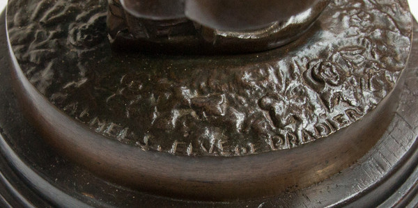   Bronze "the Flute Player" Signed Calmels 1822-1906