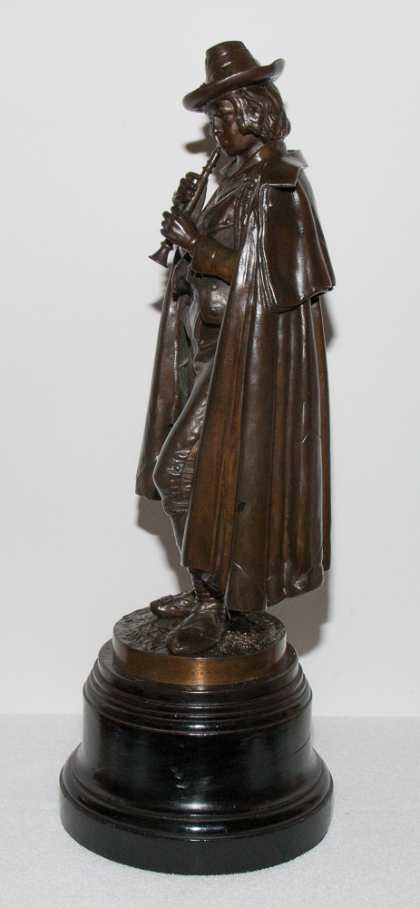   Bronze "the Flute Player" Signed Calmels 1822-1906